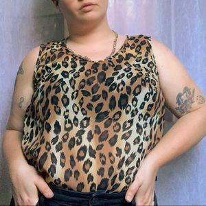 PLUS SIZE VINTAGE Cheetah Print Tank Size 18